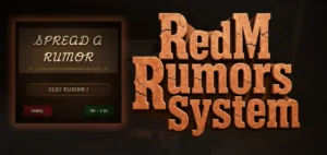RedM rumor system showing rumors displayed above NPCs with 3D text