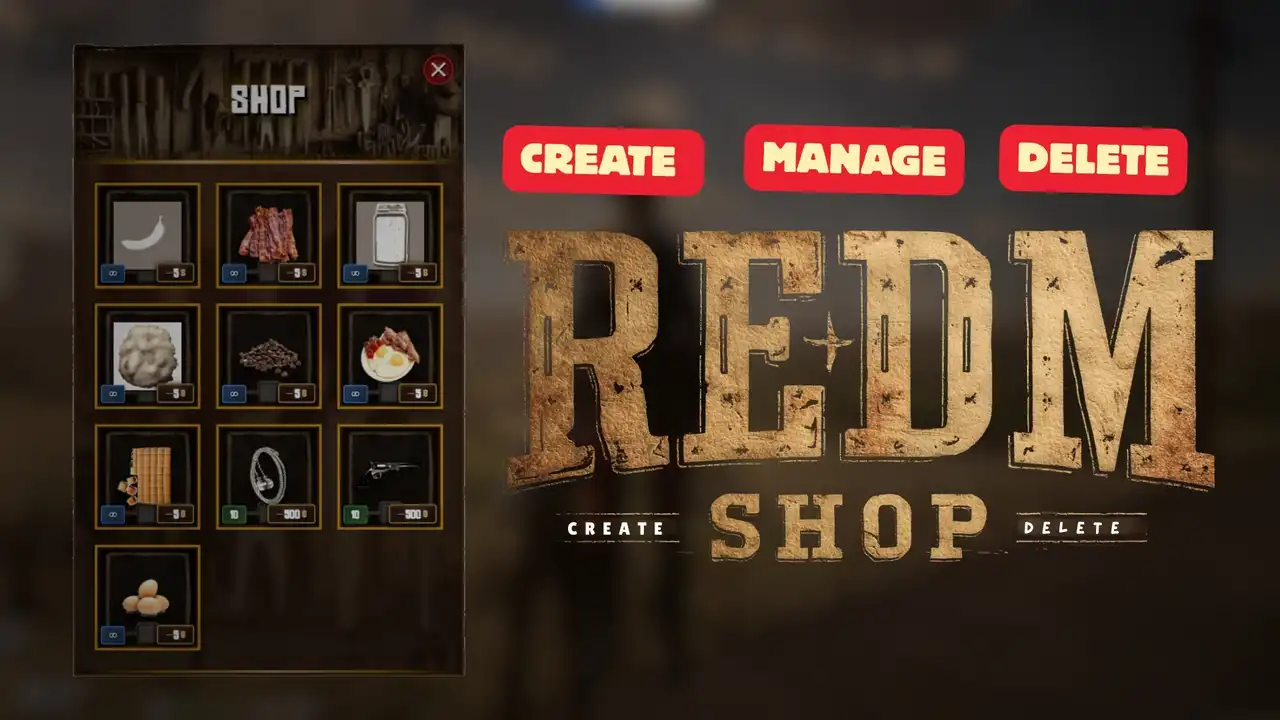 RedM buy and sell shop UI with item stock display