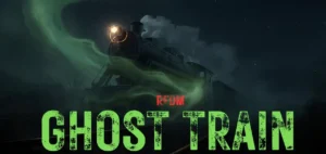 RedM Ghost Train Script - Invisible locomotive traveling along railroad tracks at sunset in Red Dead Redemption 2 roleplay server